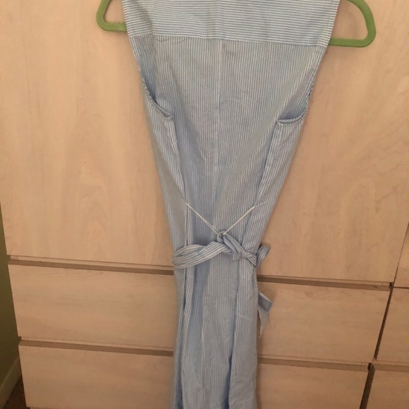 New New York & Company Button Front Blue and White Striped Dress - Picture 3 of 4